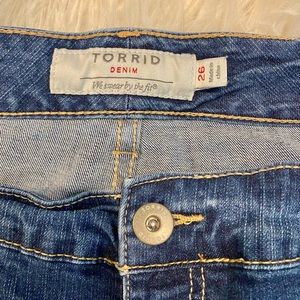 Torrid jean shorts, distressed jeans, 26w